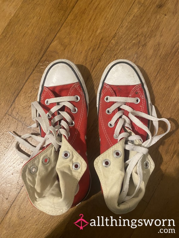 Red Well Worn Converse