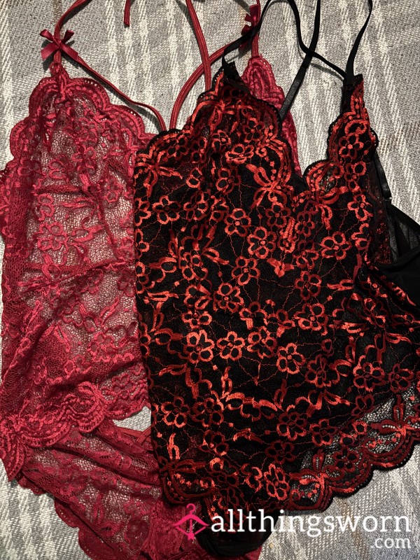 Red/Black Lacy Lingerie 🥵