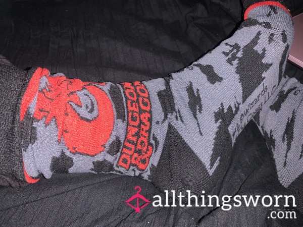 Red+black/gray D&D Socks