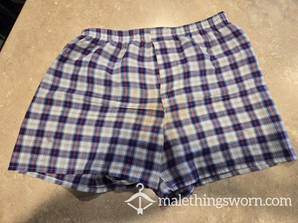 Red/Blue/White Plaid Hanes Boxers