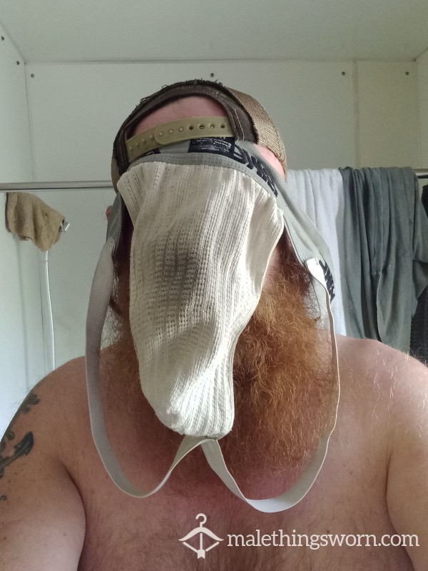 >>>SOLD<<<  Redhead Scottish Bear's Sweaty Construction Work-Worn Jockstrap