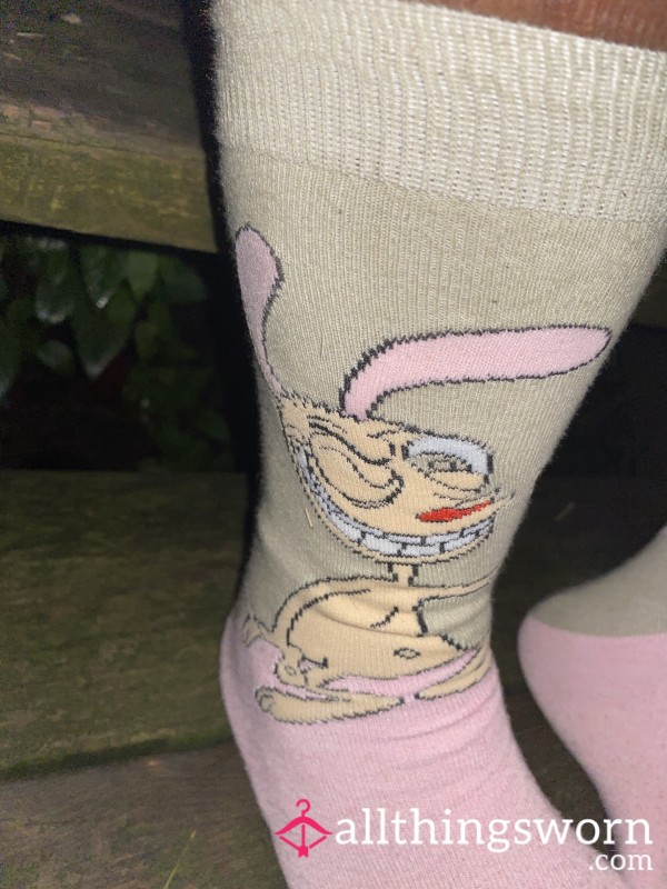 Lemonade Ren & Stimpy Socks