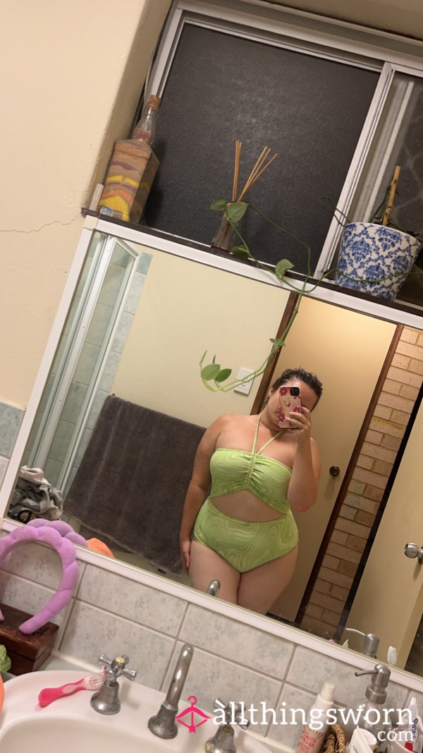 Retro Green Swirl One Piece