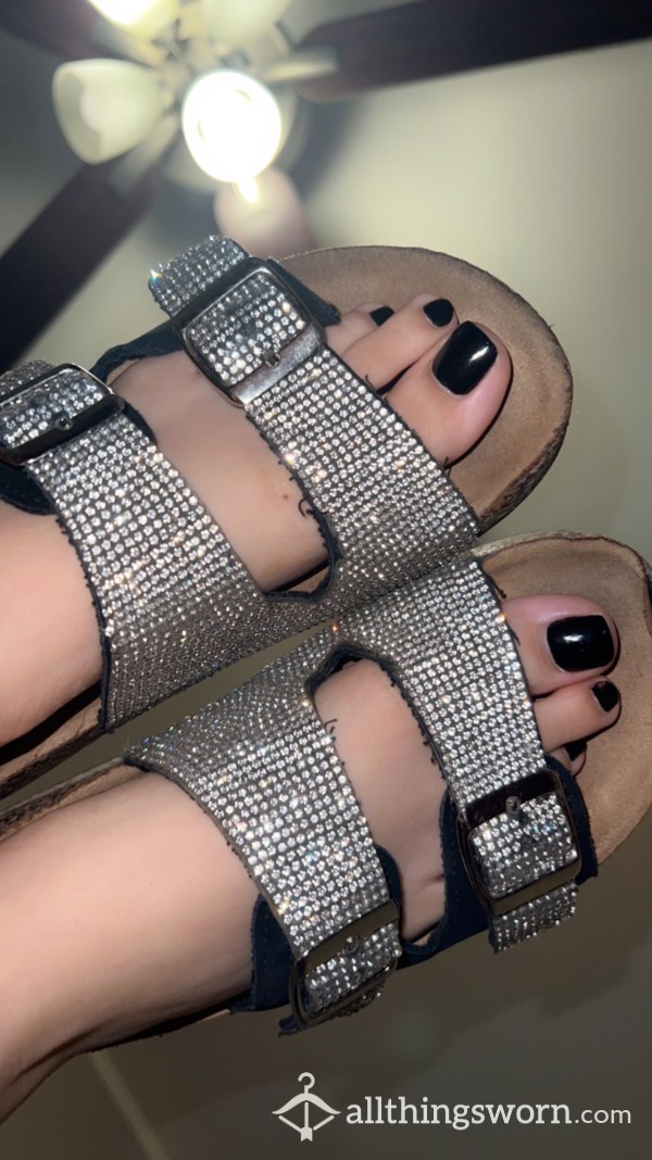 Old Used Rhinestone Slides