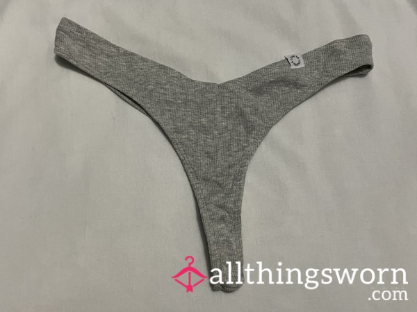 Ribbed Grey Thongs Virgin