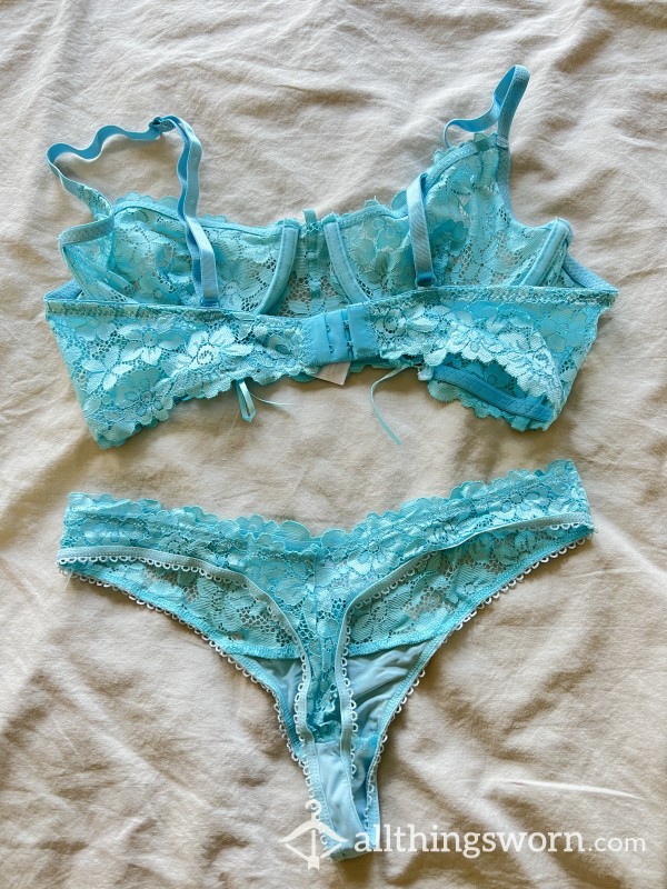 Rip Thong🫣 Baby Blue Lace Lingerie Set