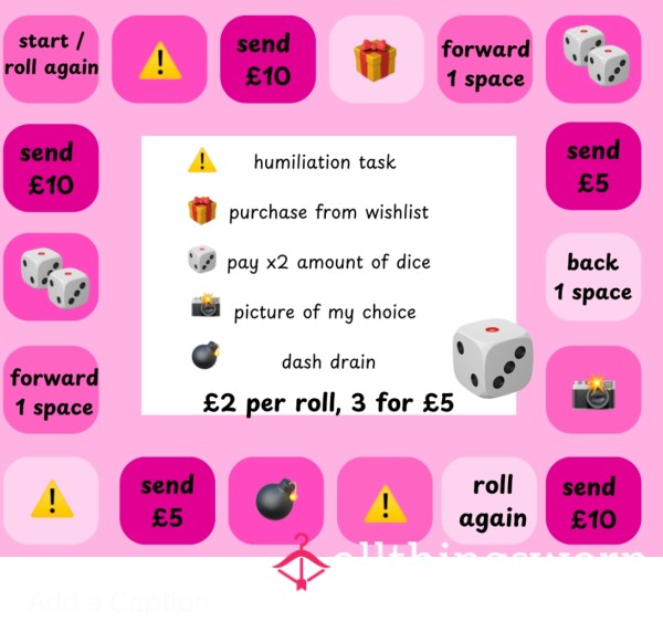 Roll The Dice Findom Game For Loser Paypig Slaves With Humiliation Tasks And Dash Drain