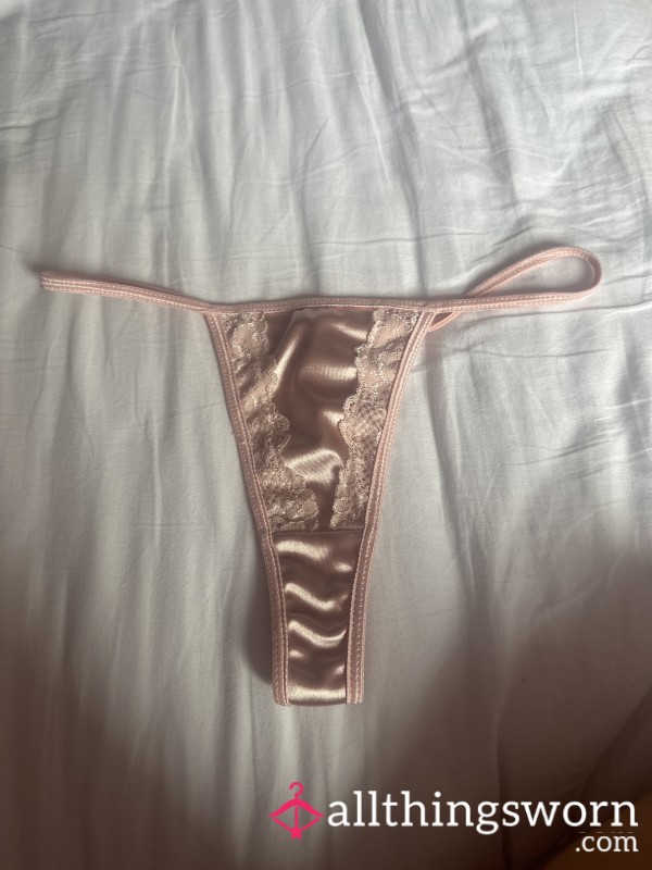 Rose Pink, Satin Lace Thong