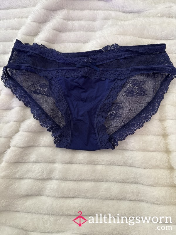 Royal Blue Full Lace Back Panty (sz Large)