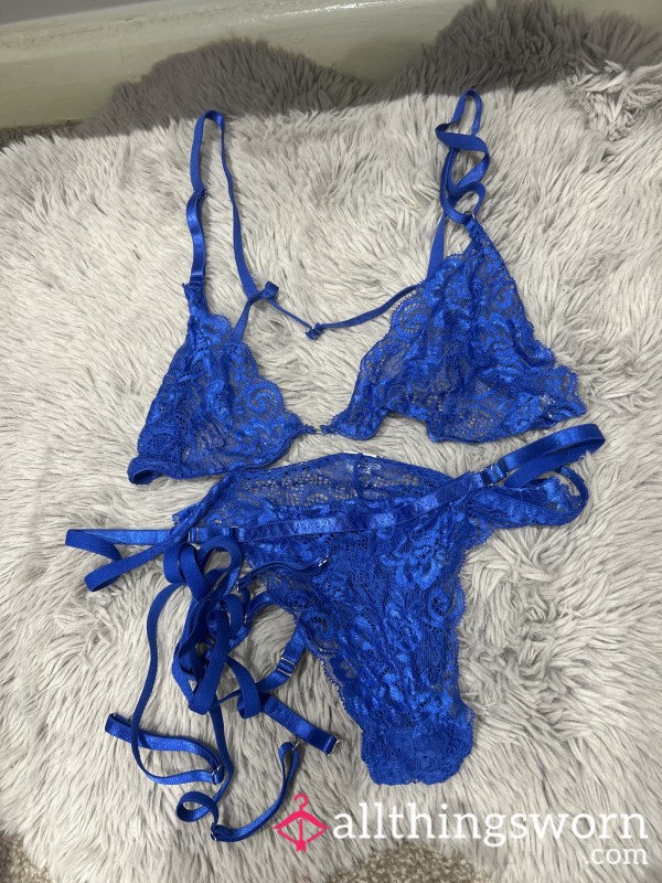 Royal Blue Goddess Lingerie Set