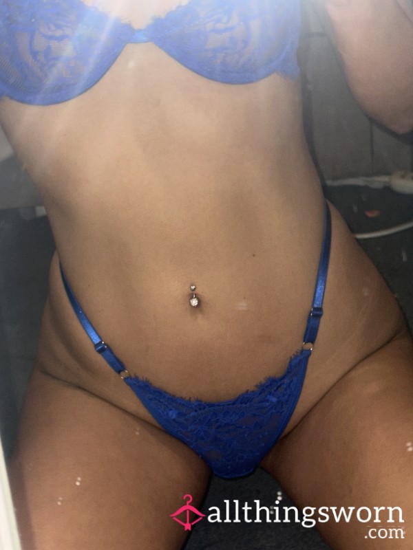 Royal Blue Lace Thong