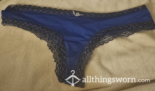 Royal Blue Satin Cheeky Panties