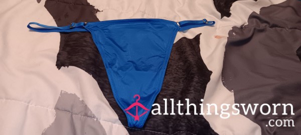 Royal Blue Satin VS V-String- Size XL