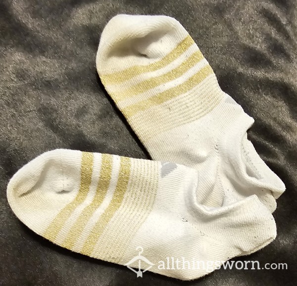 Royal-white And Glittery-gold ADIDAS Socks