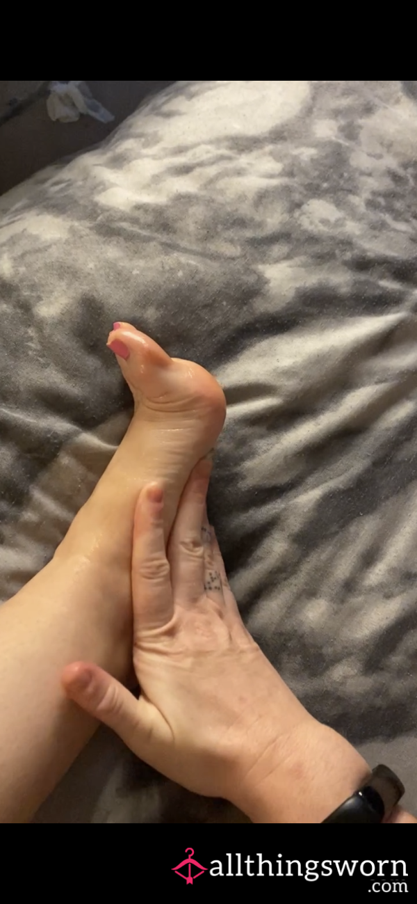 Rubbing Lotion In My Wrinkly High Arched Feet