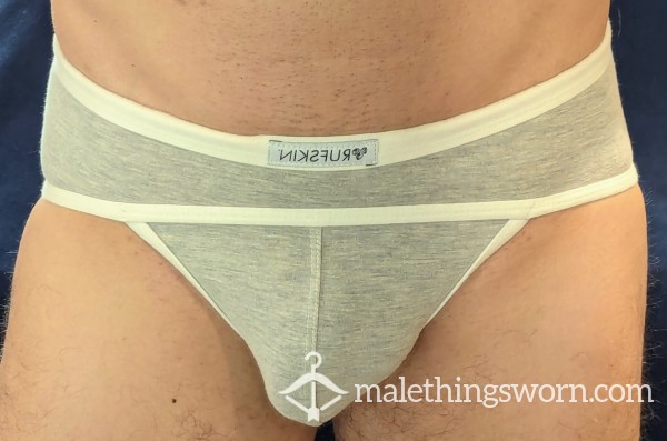 Rufskin Grey Cotton Brief - Size SMALL