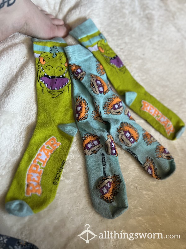 Rugrats For The 90s Lovers (long Socks - Crew Socks - Size 10 Women Feet)