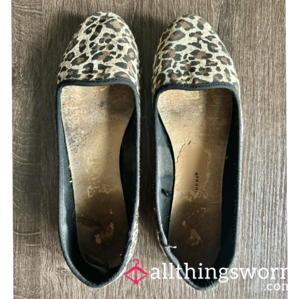 Ruined S**y Worn Leopard Print Flats