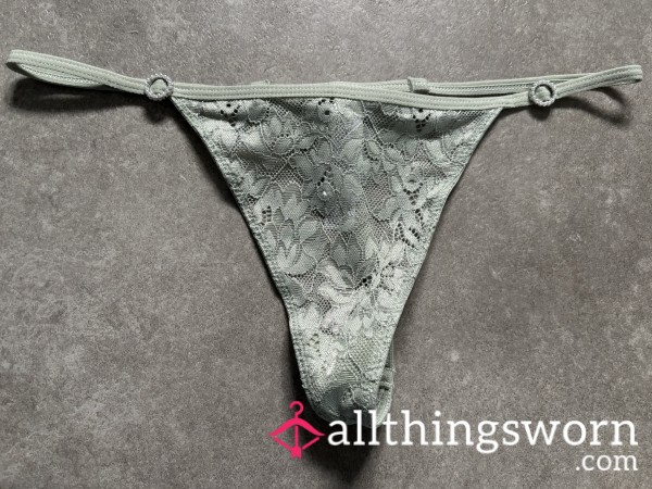 Sage Lace Thong 1-2 Days Wear