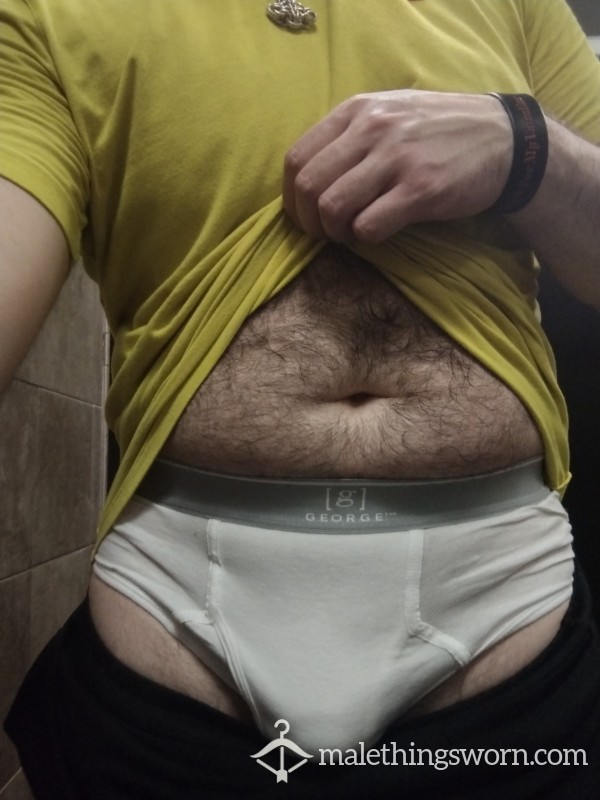 Sample Gym And C*m George White Briefs, C*m, Pubes, Sp*t