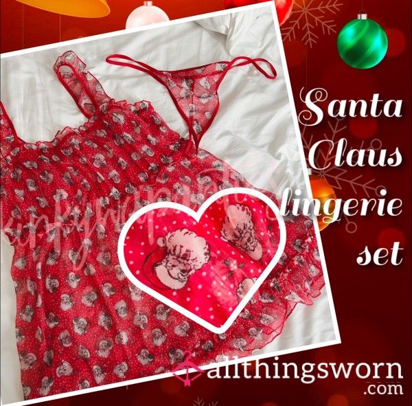 Santa Lingerie Set - Includes 2-day Wear, Photo Set & U.S. Shipping