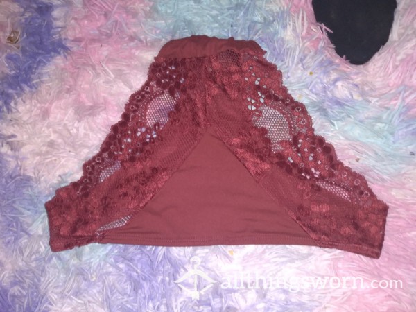 Sa**y Burgundy Lace Panty