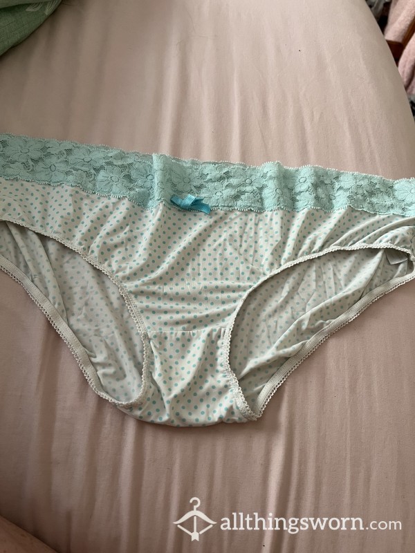 Satin And Lace Polka Dot Panties