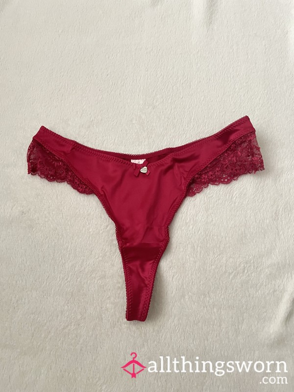 Satin Red Lace Thong 💋