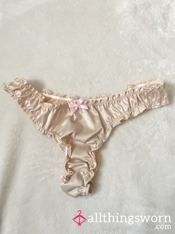 Satin Cheeky Bow Lace Brief Panties