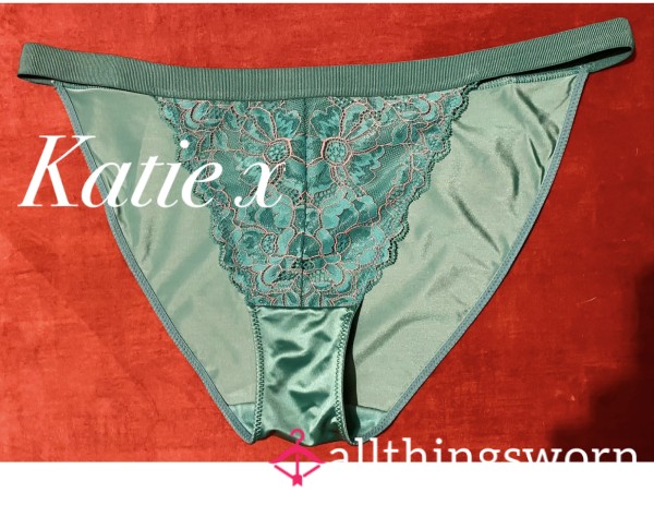 Satin & Lace Green Knickers