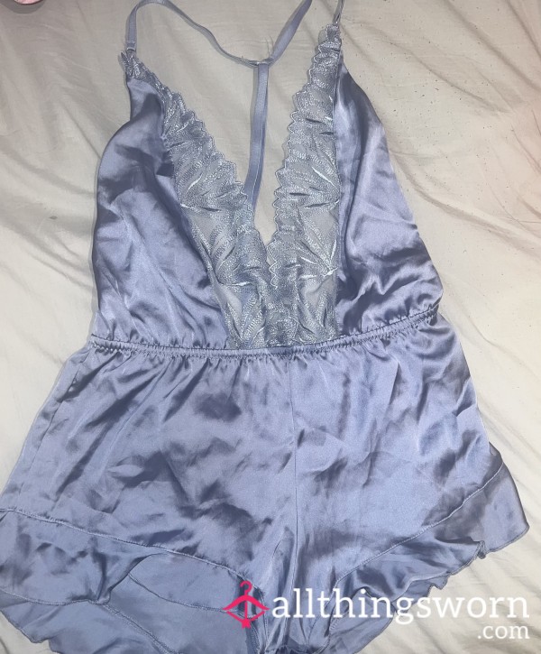 Satin Lilac S**y Lace Playsuit Well-worn