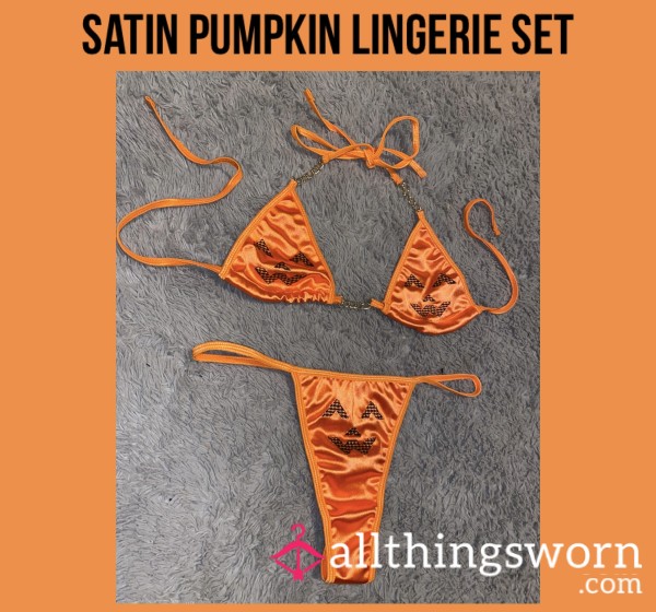 Satin Pumpkin Lingerie Set🎃