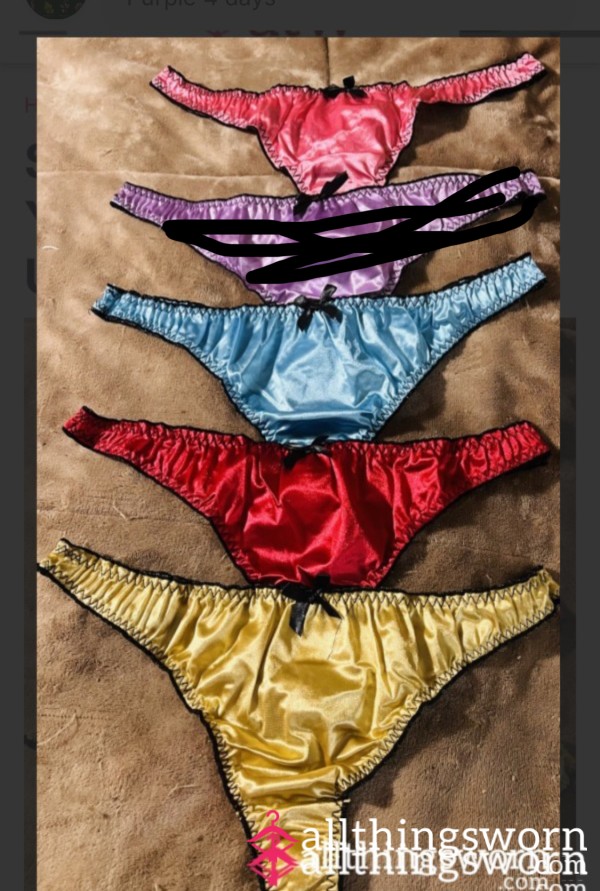 Satin Silky Thong Pick Your Pair Comes With Up To Seven Day Wear