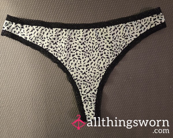 Satin Thong Animal Print