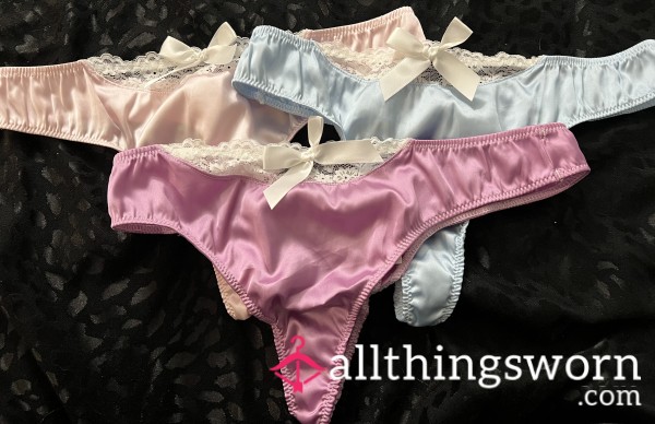 Satin Thong With Bows