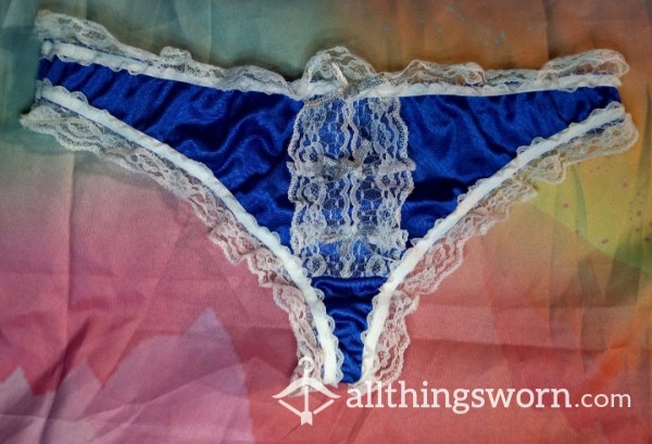 Satin Thong With Ruffles