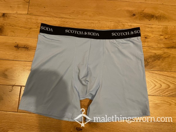 Scotch & Soda Light Blue Microfibre Boxer Briefs (L) - Ready To Be Customised For You