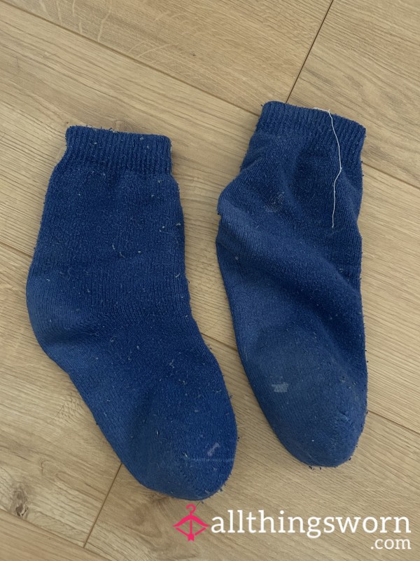 Scruffy Old Worn Blue Socks