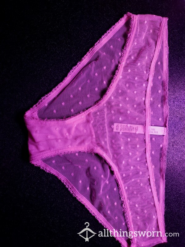 SEE-THROUGH PINK PANTIES WORN 24H