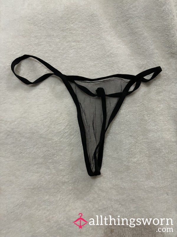 See Through Sheer Black S**y G String Thong **ADD ON ONLY**