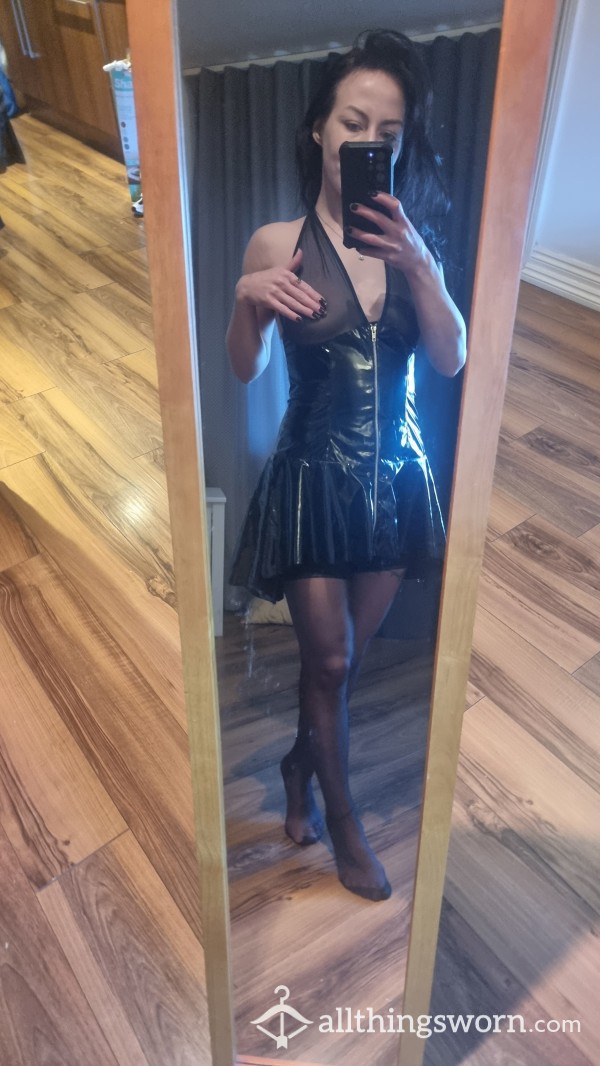 See Through Top PVC Suncut Dress