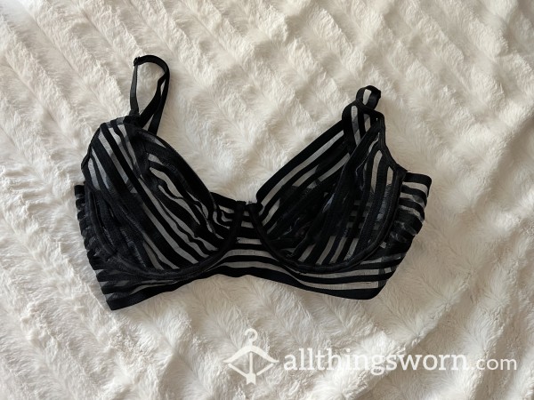 Semi Sheer Striped Bra