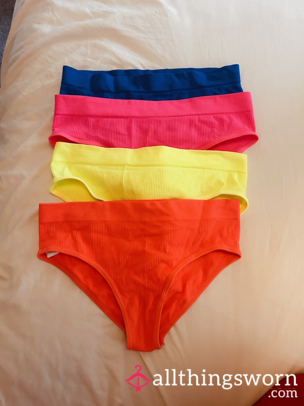 (Separate Sale) 4 Pairs Of Bright Neon Colourful Tight Panties