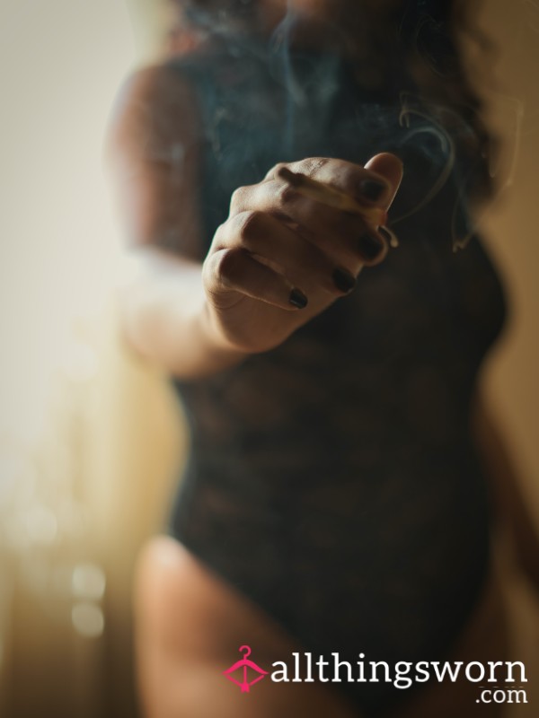 Set Of 19 Pictures Of Me Smoking And Posing In This Sheer Bodysuit ☺️ Shot On Sony A7iii 📸