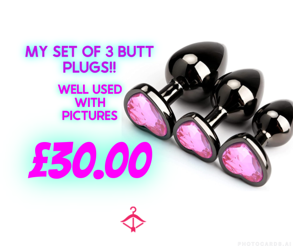 Set Of 3 A**l Jewel Bu*t Plugs / S** Toy, Can Be Freshly Used By Me With Picture Proof