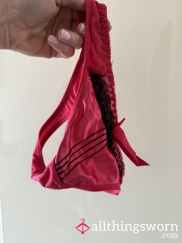 S**y Used Red And Black Thong