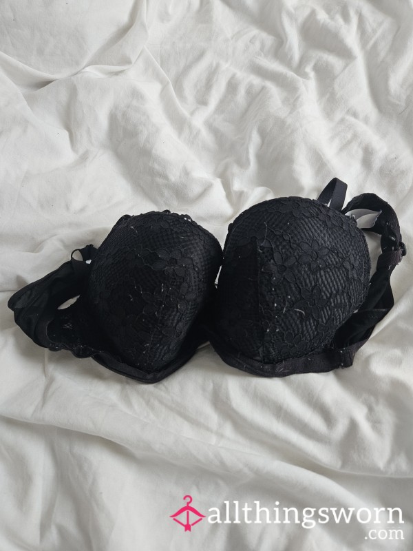 S**y Black Bra, Worn Many Times, Unwashed And Ready To Go