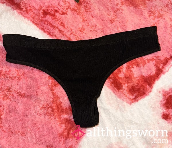 S**y Soft Black Cotton Thong