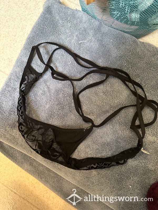 S**y Black Lace String Thong