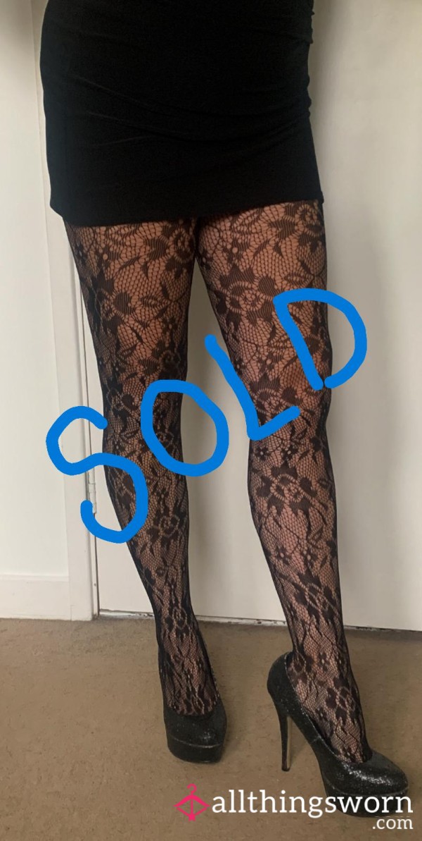 S**y Black Lace Tights